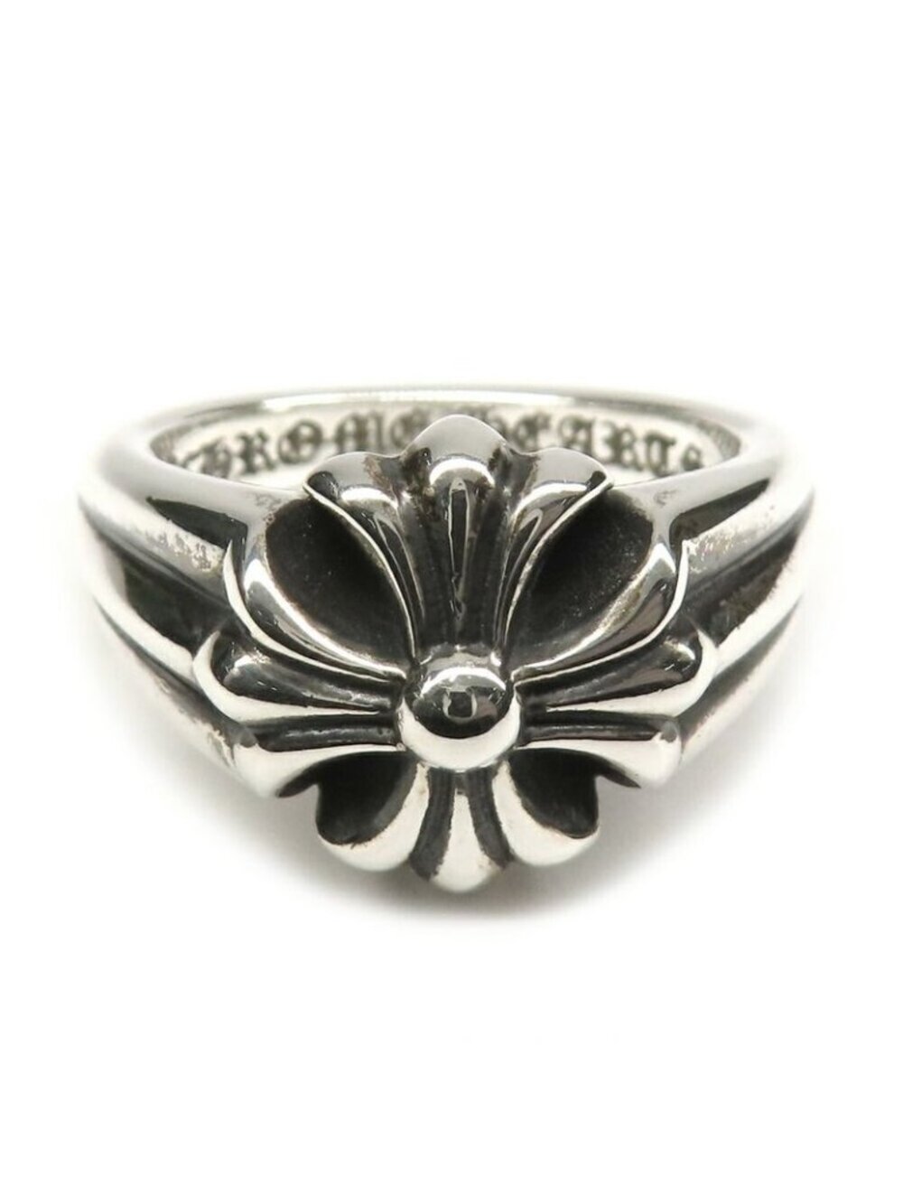 Chrome Hearts Ring Small Cutout CH Plus 925 Sterling Silver with Invoice